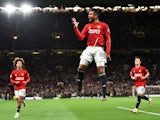 Manchester United's Casemiro celebrates scoring their second goal on September 26, 2023
