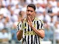 Juventus' Dusan Vlahovic celebrates scoring their first goal on September 16, 2023