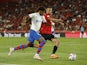 Barcelona's Lamine Yamal in action with Mallorca's Jose Manuel Copete on September 27, 2023