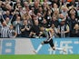 Newcastle United's Miguel Almiron celebrates scoring against Burnley on September 30, 2023