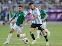 Argentina's Nicolas Gonzalez scores their third goal on September 12, 2023