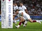 England's Danny Care scores their second try on October 7, 2023