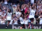 Fulham's Bobby Decordova-Reid celebrates scoring their first goal on October 7, 2023