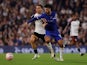 Fulham's Joao Palhinha in action with Chelsea's Armando Broja on October 2, 2023