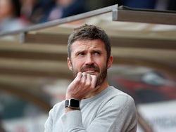 Middlesbrough manager Michael Carrick reacts on October 7, 2023