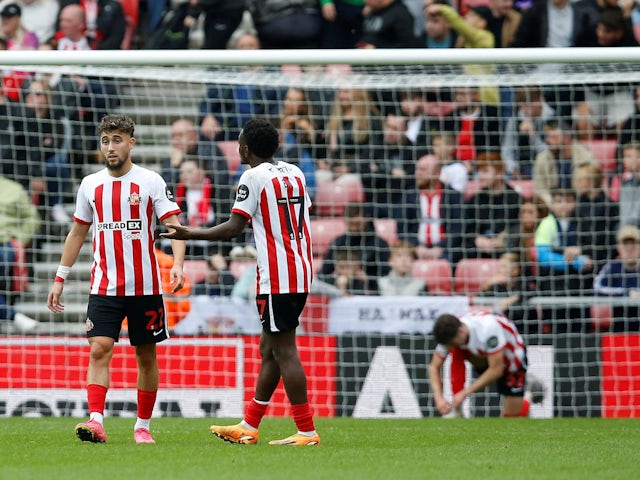 Sunderland players look dejected on October 7, 2023