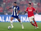 Benfica's Angel Di Maria in action with FC Porto's Alan Varela on September 29, 2023