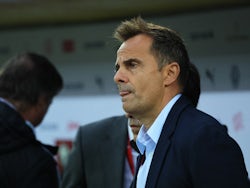 Belarus coach Carlos Ferrer before the match
