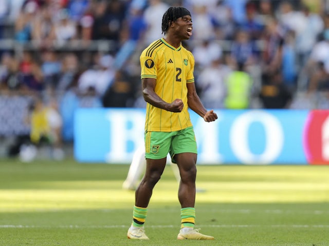 Wolverhampton Wanderers defender Dexter Lembikisa in action for Jamaica in July 2023.