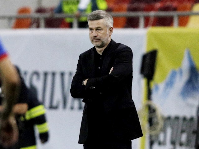 Romania coach Edward Iordanescu before the match on October 15, 2023