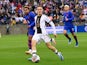 Germany midfielder Florian Wirtz passes the ball against the United States men's national team on October 14, 2023
