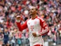 Bayern Munich's Leroy Sane celebrates scoring their fourth goal on September 23, 2023