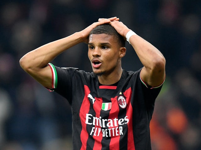 AC Milan's Malick Thiaw reacts in February 2023
