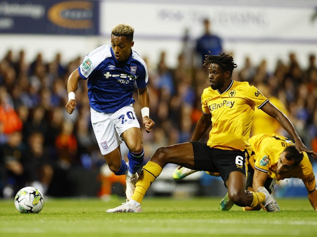 Chelsea loanee Omari Hutchinson playing for Ipswich Town in September 2023.
