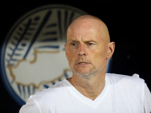 Norway coach Stale Solbakken before the match on October 12, 2023