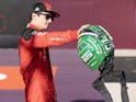 Charles Leclerc and his helmet at the United States GP on October 20, 2023