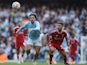Manchester City's Jack Grealish in action with Nottingham Forest's Gonzalo Montiel on September 23, 2023