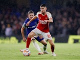 Arsenal's Jorginho in action with Chelsea's Conor Gallagher on October 21, 2023