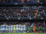 General view during a minute's silence before the match on October 21, 2023