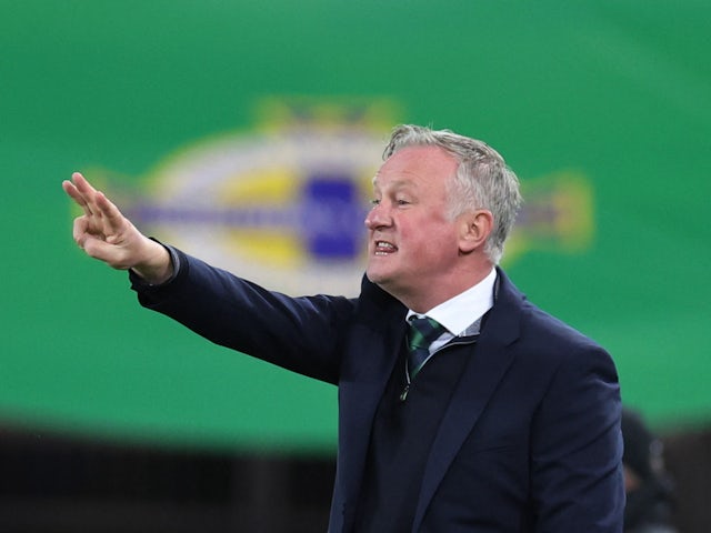 Northern Ireland manager Michael O'Neill reacts on October 17, 2023