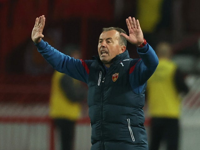 Montenegro coach Miodrag Radulovic reacts on October 17, 2023
