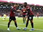 Bournemouth's Antoine Semenyo celebrates scoring against Burnley on October 28, 2023