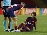 Barcelona forward Joao Felix goes down injured on October 25, 2023