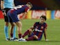 Barcelona forward Joao Felix goes down injured on October 25, 2023