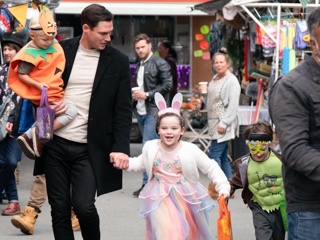 Zack and the kids on EastEnders on October 30, 2023