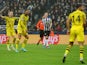 Borussia Dortmund's Felix Nmecha scores against Newcastle United on October 25, 2023