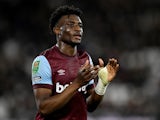 West Ham United's Mohammed Kudus reacts after being substituted on November 1, 2023