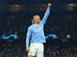 Erling Haaland celebrates scoring for Manchester City on November 7, 2023