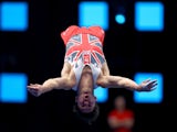 Great Britain's Jaydon Paddock in action at the World Trampoline Gymnastics Championships on November 11, 2023