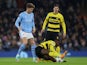 Manchester City's John Stones in action with BSC Young Boys' Cheikh Niasse on November 7, 2023
