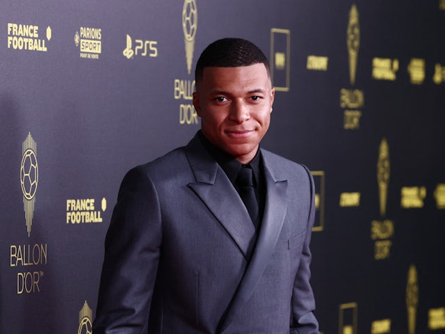 Paris Saint-Germain's Kylian Mbappe pictured at the Ballon d'Or awards in October 2023