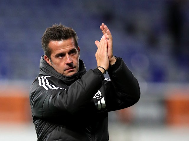 Fulham manager Marco Silva celebrates after the match on November 1, 2023