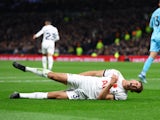 Tottenham Hotspur's Micky van de Ven goes down injured on November 6, 2023