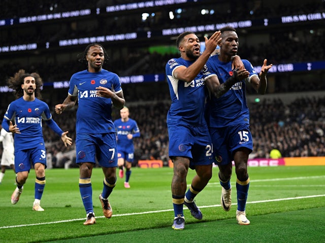 Jackson nets hat-trick as Chelsea beat nine-man Spurs in chaotic London derby