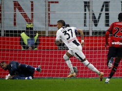 Udinese's Roberto Pereyra celebrates scoring their first goal on November 4, 2023