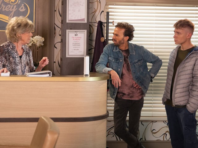 Audrey, Gail and Max on Coronation Street on November 13, 2023
