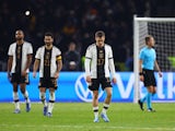 Germany's Florian Wirtz looks dejected after Turkey's Yusuf Sari scores their third goal on November 18, 2023