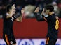 AS Roma Women's Saki Kumagai celebrates with teammate after the match on November 15, 2023