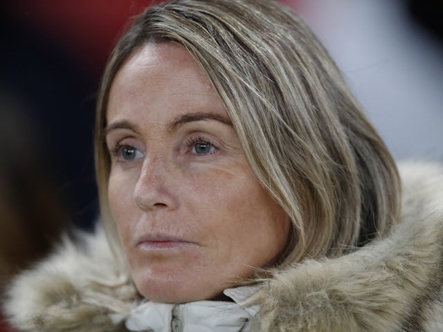 Lyon Women coach Sonia Bompastor before the match on November 14, 2023