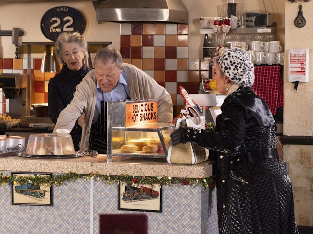 Evelyn, Roy and Debbie on Coronation Street on December 20, 2023
