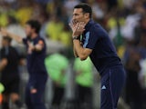 Argentina coach Lionel Scaloni reacts on November 22, 2023
