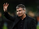 Republic of Ireland coach Stephen Kenny acknowledges fans after the match on November 21, 2023