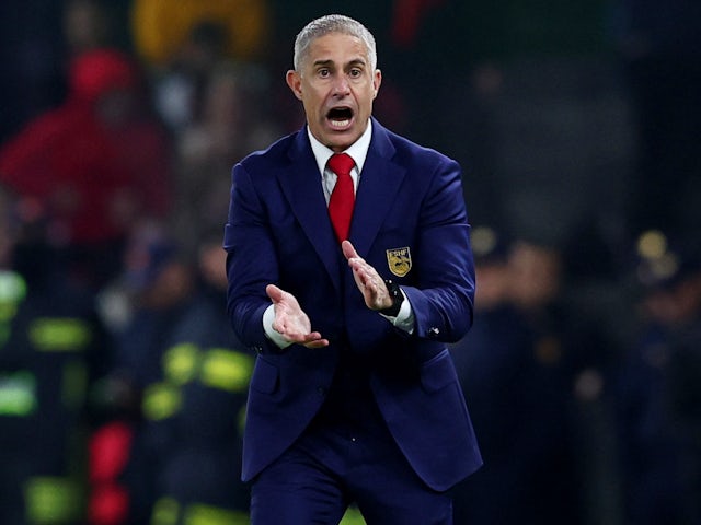 Albania coach Sylvinho on November 20, 2023