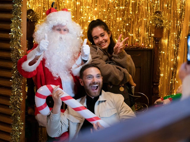 Father Christmas, Jade and Dean on EastEnders on December 12, 2023