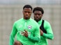 Brighton & Hove Albion's Ansu Fati and Tariq Lamptey during training on September 20, 2023