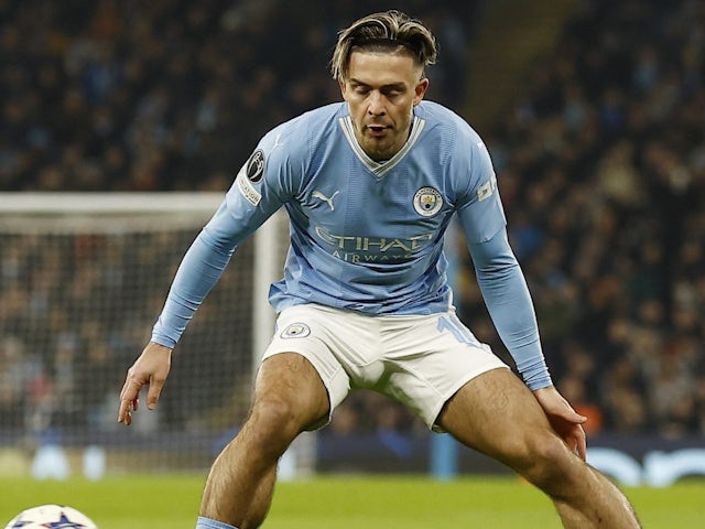 Jack Grealish in action for Manchester City on November 28, 2023